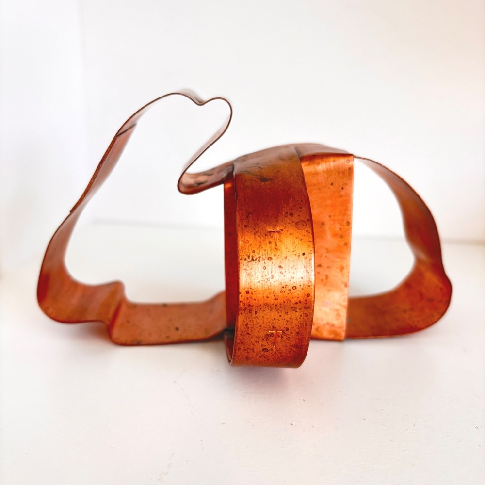 Handmade Copper Cookie Cutter Signed ET VT 2008 Folk Art Farmhouse Decor Vermont